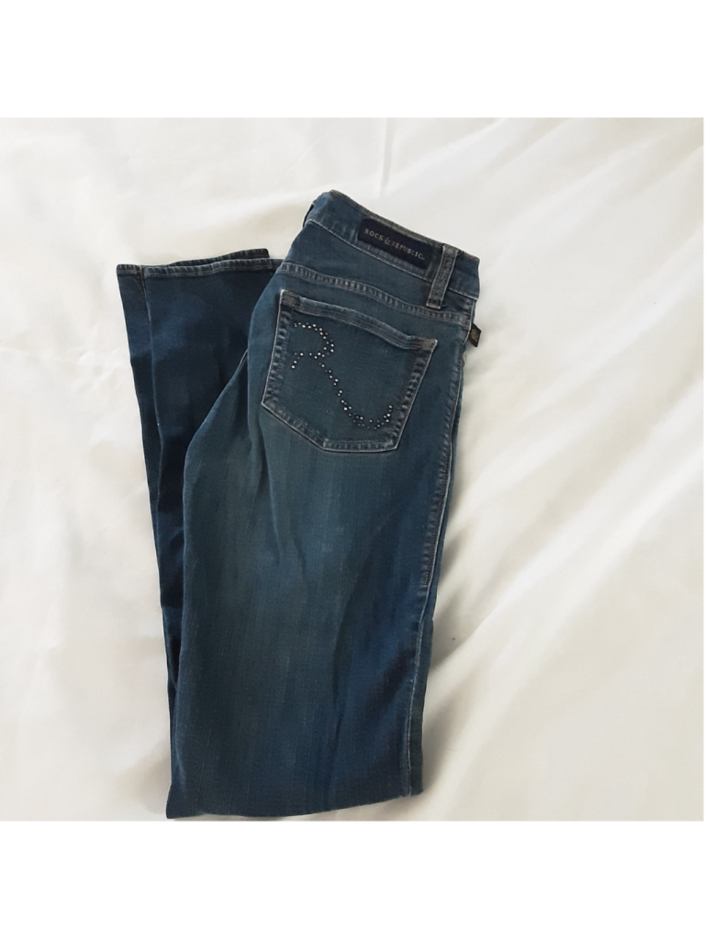 Rock & Republic Berlin Women’s Size 6M Bootcut Jeans Rhinestone Pockets Stretch